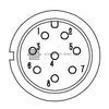 Kruhový konektor CNLINKO řady LP-12/M12. Počet pinů 8