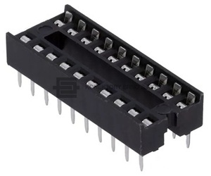 Konektor z řady DIP Sokl, přímý s rozestupem řádků 7.62 mm a výškou patice 2.54 mm