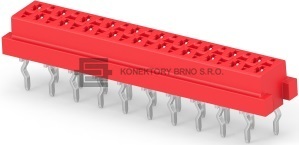 Konektor z řady Micro match, přímý s dutinkami na desku plošných spojů pro páskové kabely s roztečí 1,27mm, 20 pin