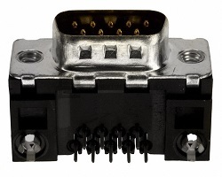 Konektor z řady D-Sub Standard Connectors, úhlový s kolíčky na desku plošných spojů, 9 pin