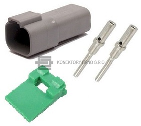 Vodotěsný řadovový konektor pro automobilový průmysl od výrobce Deutsch.