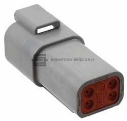Vodotěsný řadovový konektor pro automobilový průmysl od výrobce Deutsch. Pro redukovanou izolaci.