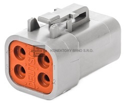 Vodotěsný řadovový konektor pro automobilový průmysl od výrobce Deutsch.