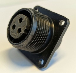 Kruhový konektro dle MIL-DTL-5015/MIL-C-5015 v černé barvě