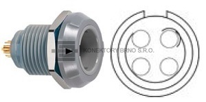Kruhový plastový konektor z řadý REDEL - PLG.M0.4GL.LG