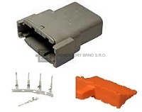 Vodotěsný řadovový konektor pro automobilový průmysl od výrobce Deutsch.