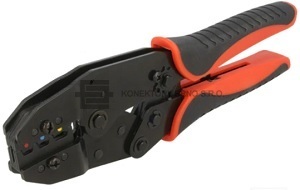 Hobby kleště na oka, spojky a konektory s izolací.    
Aretace proti předčasnému uvolnění tlaku a šroub pro nastavení přítlaku.