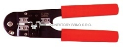 Ekonomické lisovací kleště na telefonní konektory 4-póly 4P4C (RJ10). K lisování modulárních konektorů s integrovaným přípravkem pro střihání a odizolování vodiče.