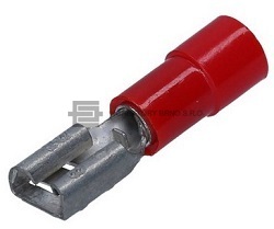 Plochá dutinka 4.8x0.5mm s izolací pro vodič dle DIN 46245.
Ekvivalent k RF-F405